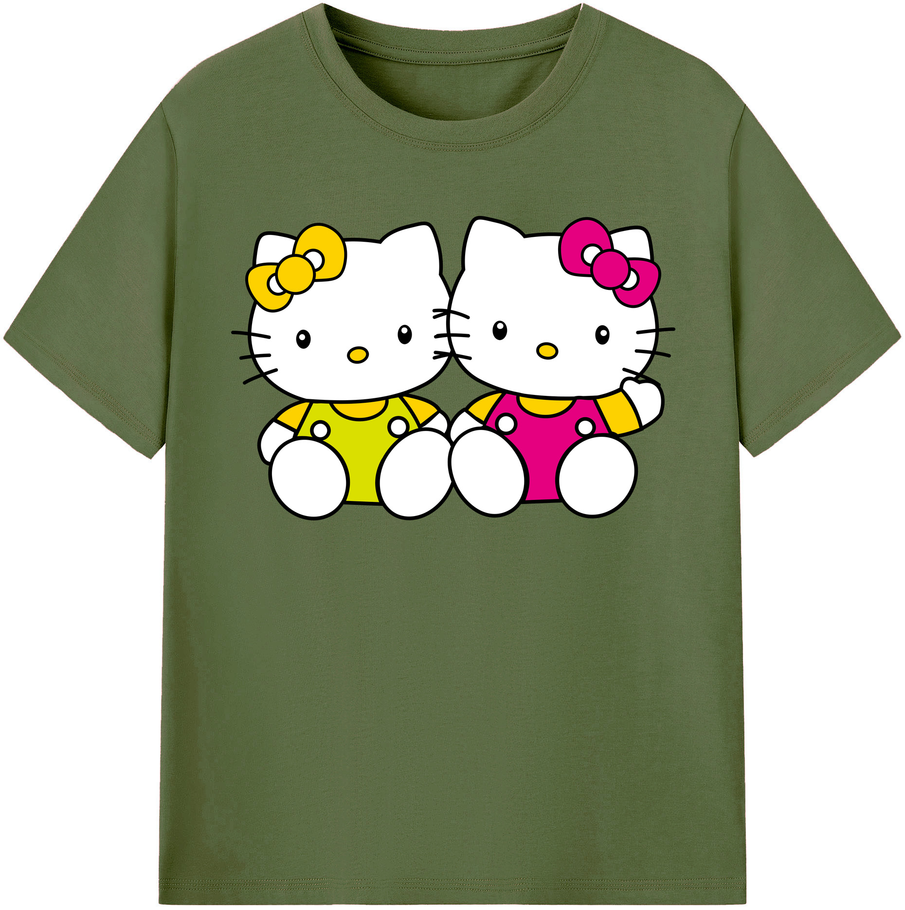 （画像用） Hello Kitty ハローキティ 綿100％半袖Tシャツ（フロントプリント）